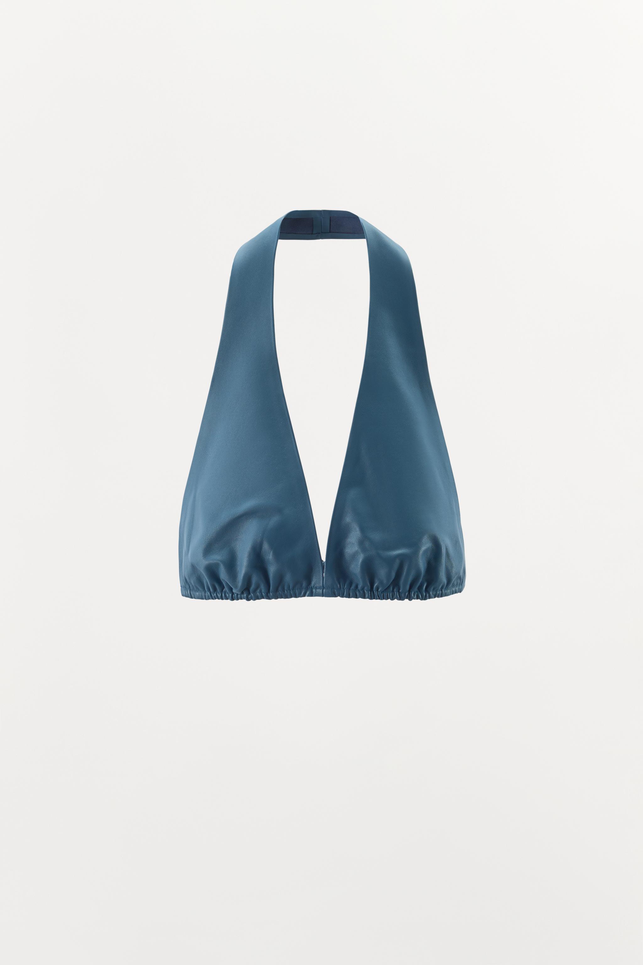 TOP SOUTIEN-GORGE HALTER EN CUIR 100%